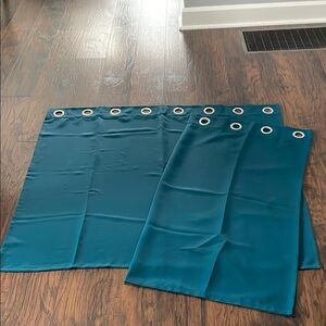 Teal Grommet Panel Curtains